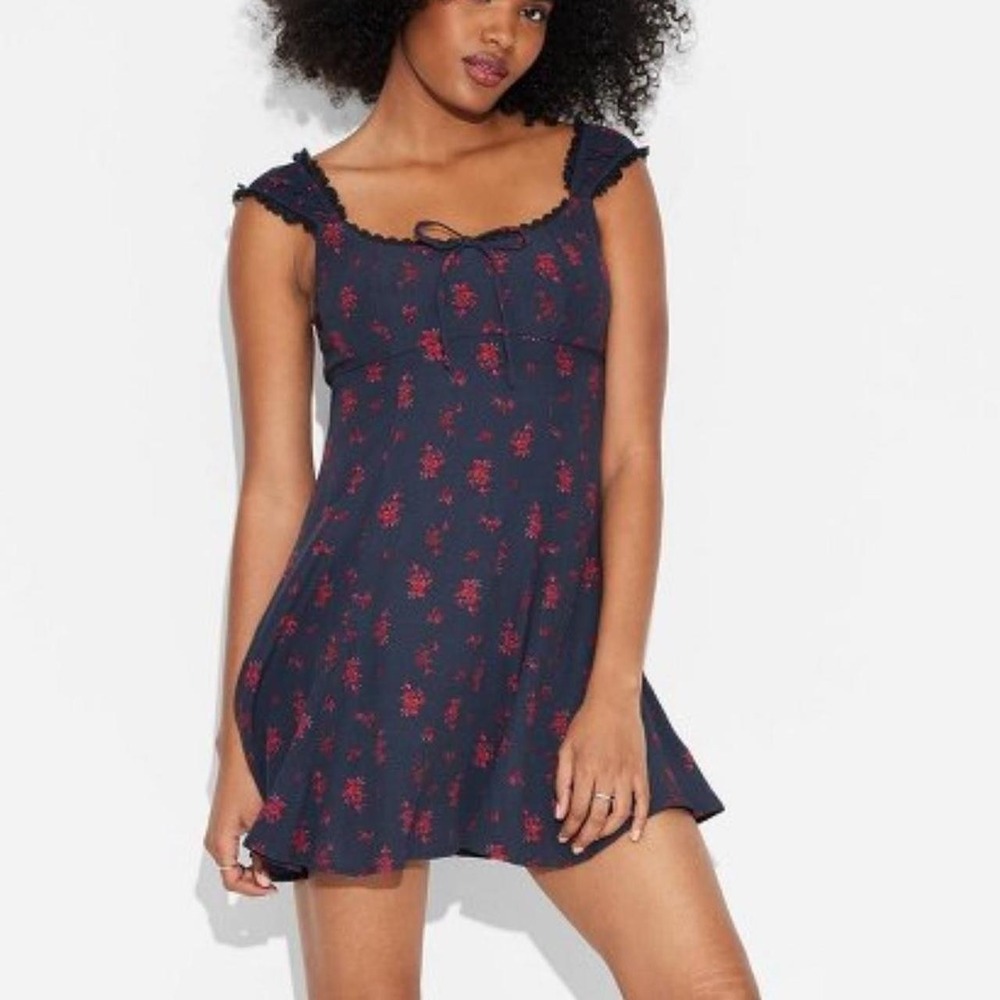 Y2K Milkmaid Babydoll Dress Juniors Medium Whimsigoth Fairy Grunge Coquette